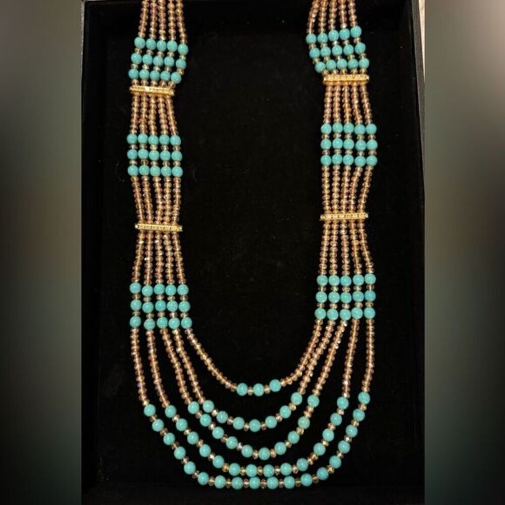PAKISTANI INDIAN BRIDAL FORMAL LONG LAYERED NECKLACE MALA - Picture 8 of 9